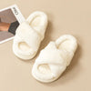 Fashion Cross Fluffy Slippers